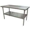 Bk Resources Work Table 16/304 Stainless Steel With Galvanized Undershelf 60"Wx30"D CTT-6030